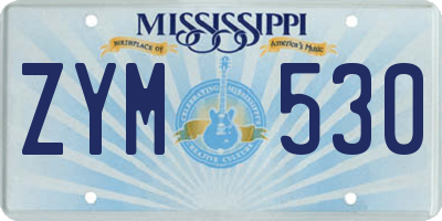 MS license plate ZYM530