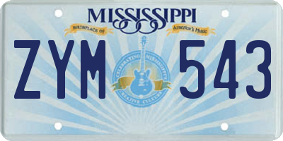 MS license plate ZYM543