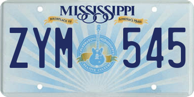 MS license plate ZYM545