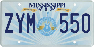 MS license plate ZYM550