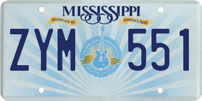 MS license plate ZYM551