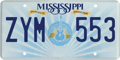 MS license plate ZYM553