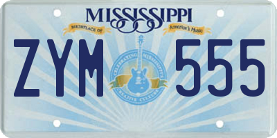 MS license plate ZYM555