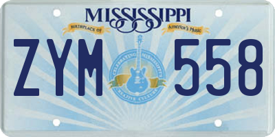 MS license plate ZYM558