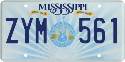 MS license plate ZYM561