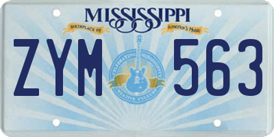 MS license plate ZYM563