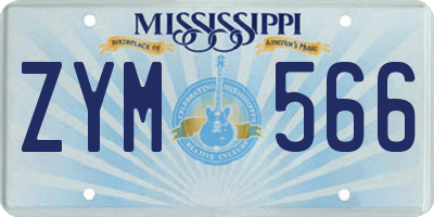 MS license plate ZYM566
