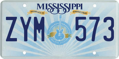 MS license plate ZYM573