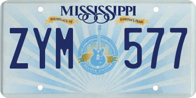 MS license plate ZYM577