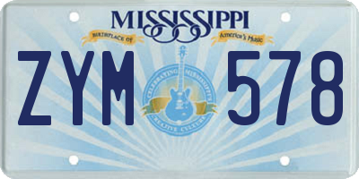 MS license plate ZYM578