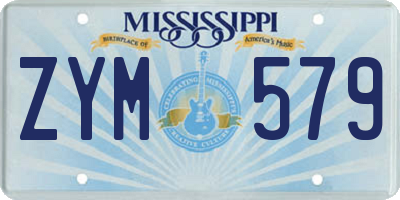 MS license plate ZYM579