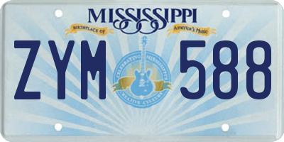 MS license plate ZYM588
