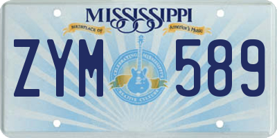 MS license plate ZYM589