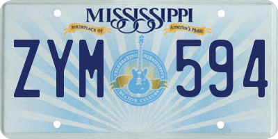 MS license plate ZYM594