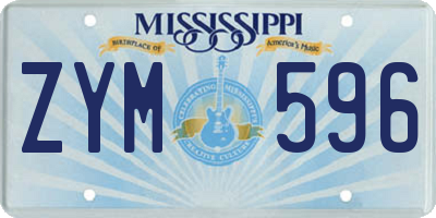 MS license plate ZYM596