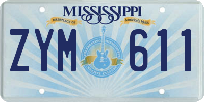 MS license plate ZYM611
