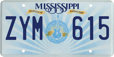 MS license plate ZYM615
