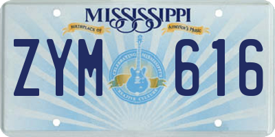 MS license plate ZYM616