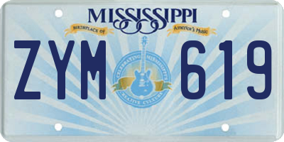 MS license plate ZYM619