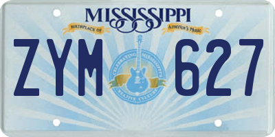 MS license plate ZYM627
