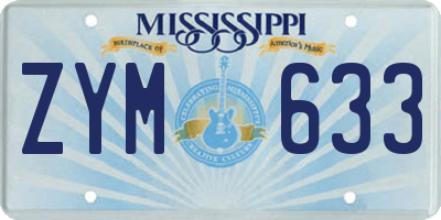 MS license plate ZYM633