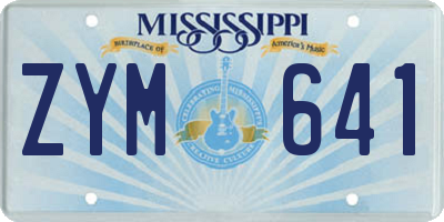 MS license plate ZYM641