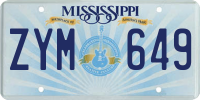 MS license plate ZYM649