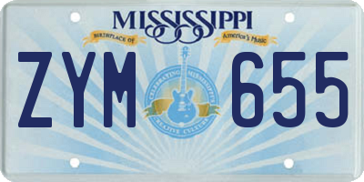 MS license plate ZYM655