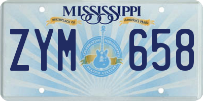 MS license plate ZYM658