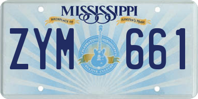 MS license plate ZYM661