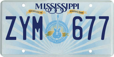MS license plate ZYM677