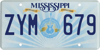 MS license plate ZYM679