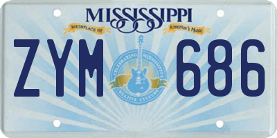 MS license plate ZYM686