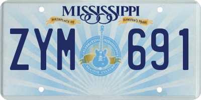 MS license plate ZYM691