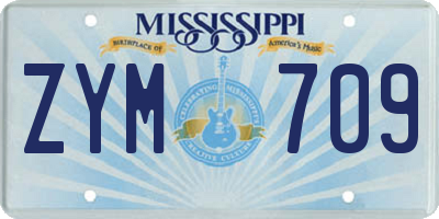 MS license plate ZYM709