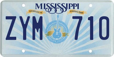 MS license plate ZYM710