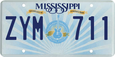 MS license plate ZYM711