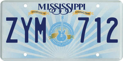 MS license plate ZYM712
