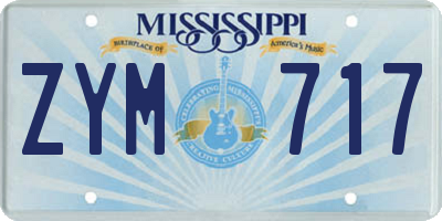 MS license plate ZYM717