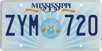 MS license plate ZYM720