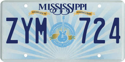 MS license plate ZYM724