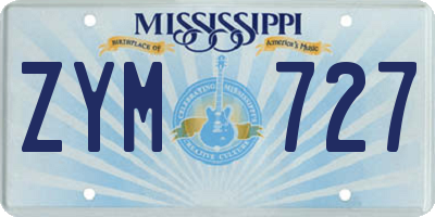 MS license plate ZYM727