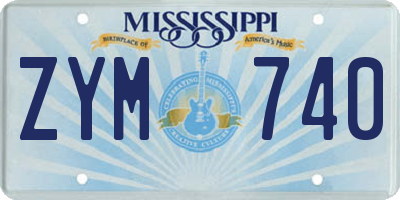 MS license plate ZYM740