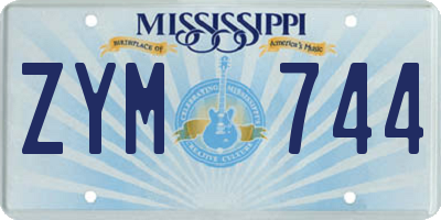 MS license plate ZYM744