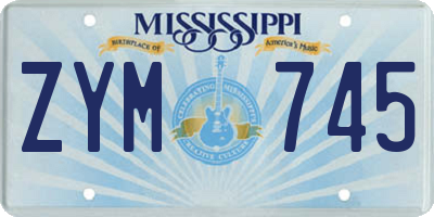 MS license plate ZYM745
