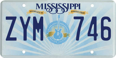 MS license plate ZYM746