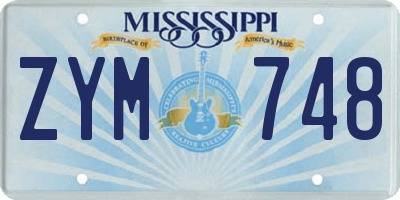 MS license plate ZYM748