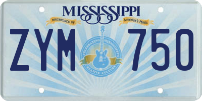 MS license plate ZYM750