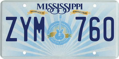MS license plate ZYM760