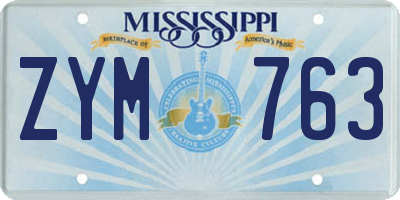 MS license plate ZYM763